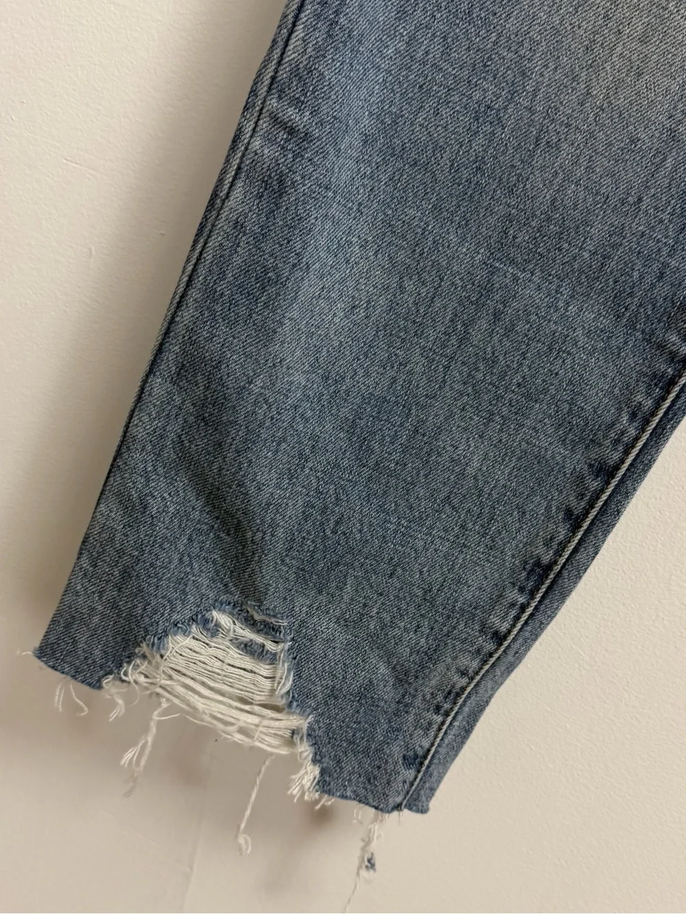 Pistola Jeans Womens 25 Blue Charlie High Rise Straight Distressed Button Fly